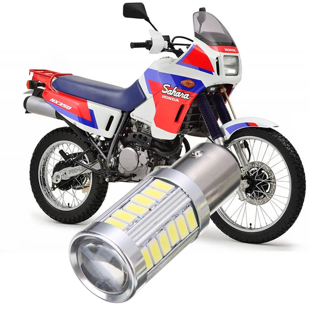 Lampada Ultra LED Luz de Freio e Lanterna Traseira P21/5W Moto Motocicleta Honda NX 350 Sahara 1990 a 1999