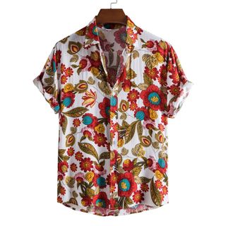 Camisa Masculina 2021 Nova floral De Praia casual Havaiana