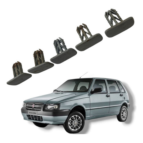 Jogo Acabamento Grampo Fixação Fiat Uno Mille 1.0 2013