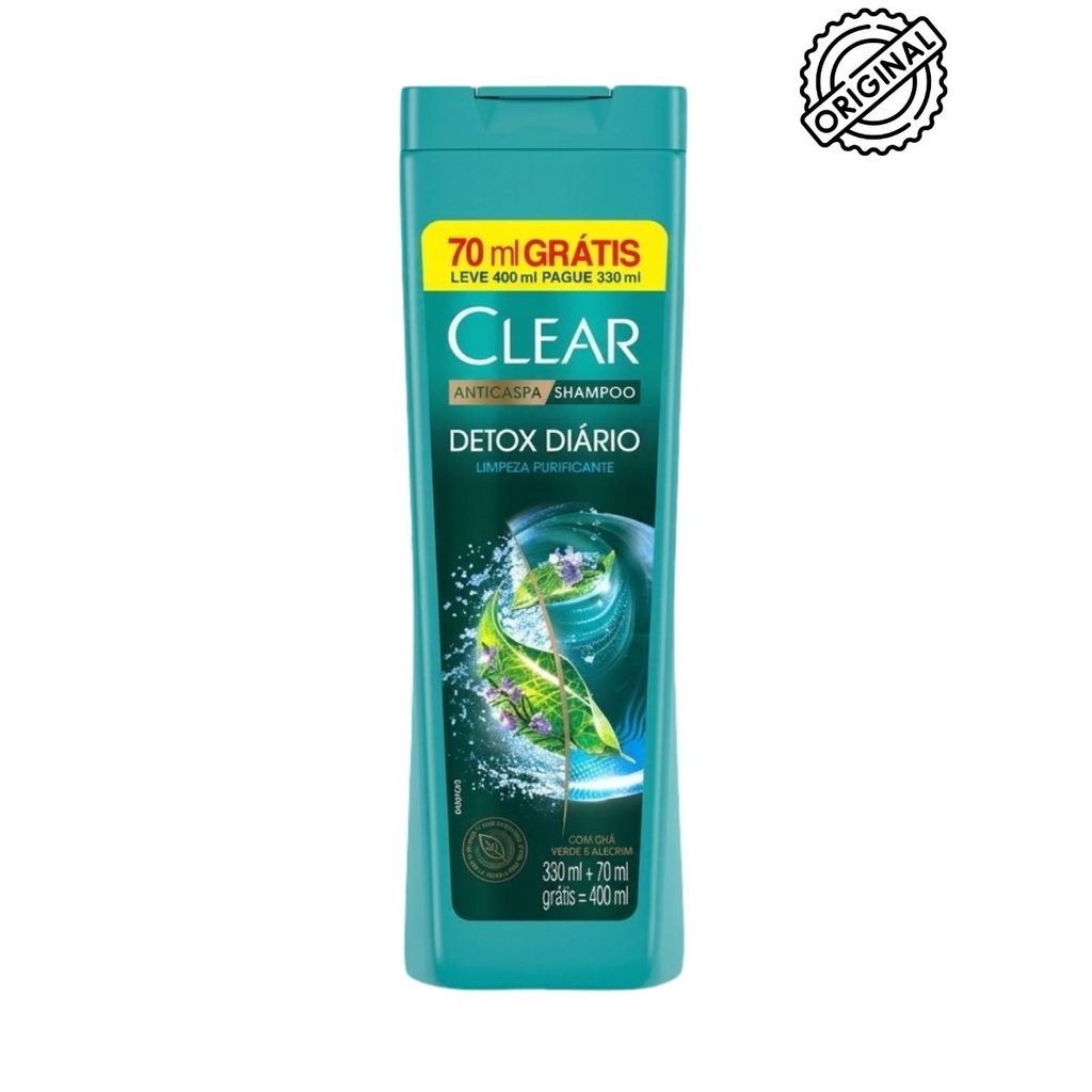 Shampoo Anticaspa Clear Detox Diário Purificante 400ml