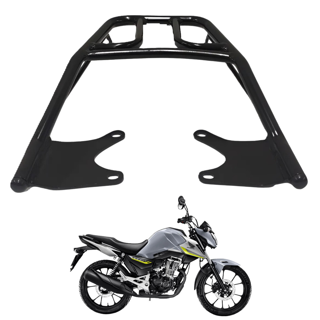 BAGAGEIRO MOTO SUPORTE HONDA CG TITAN 160 2025 PRETO TUBO PROJETIL 4439