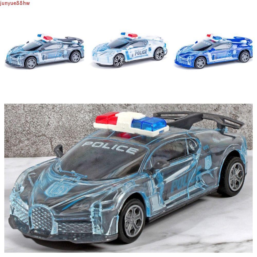 Brinquedos De Veículos De Inércia JUNYUE , Modelos De Música , Carro De Brinquedo De Polícia Luminoso , Luz Transparente