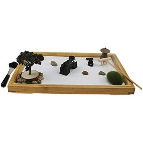 Jardim Zen Japonês Duiaynke, Mini Jardim Zen de Mesa Areia, Árvore, Pedras e Pás &amp; Acessórios Kit de Jardim