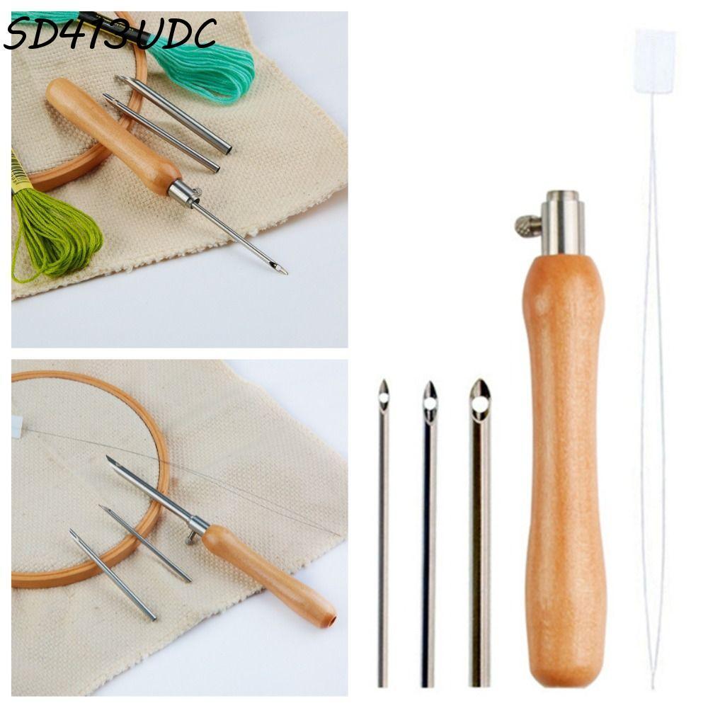 SUNDANCE 5 Unidades Conjunto De Agulhas De Perfuração , Kit De Costura Ajustável Com Alça , Furador De Alfaiate DIY