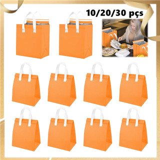 Bolsa térmica para entrega de restaurante, laranja, bolsa térmica, bolsa térmica para almoço de piquenique, 10/20/30 PCS