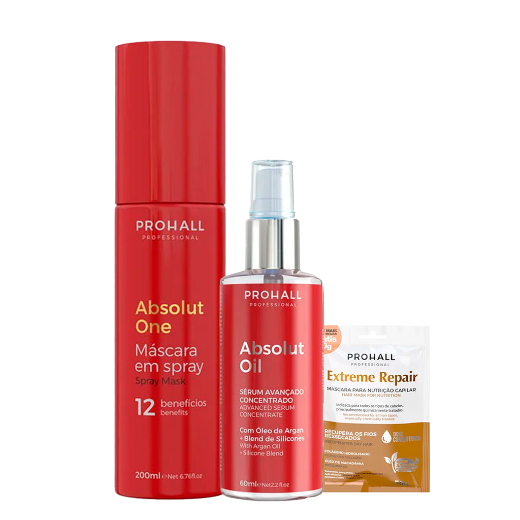 Kit Spray Absolut One 200ml e Oléo Absolut Oil 60ml ProHall
