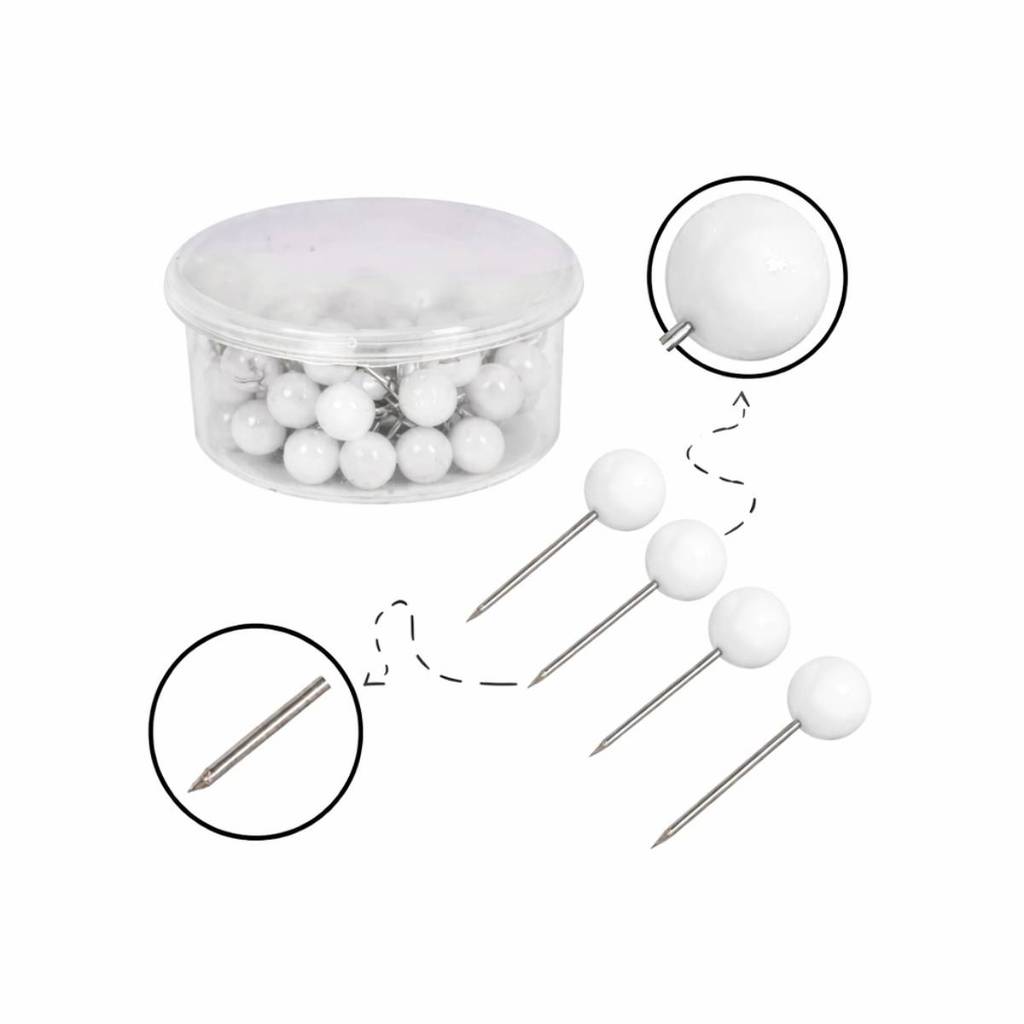Alfinete para mapa NR 01 branco com 50 unidades ACC