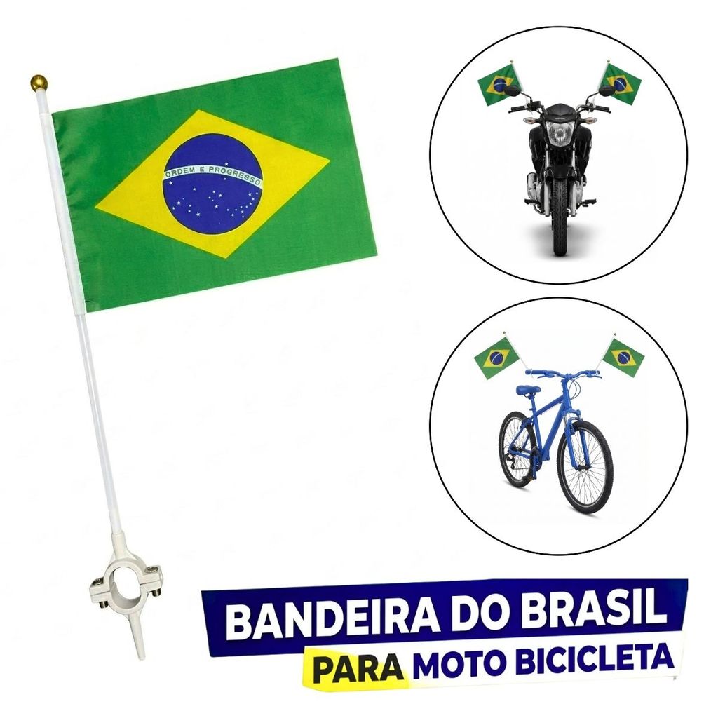 Bandeira Do Brasil Para Guidào Moto Bicicleta Copa Do Mundo