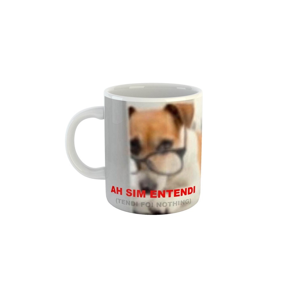 Caneca Meme Doguinho Burro "Tendi foi nothing"