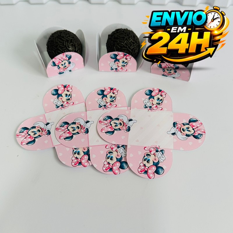Forminha de Doces MInnie Rosa Personalizada no Tema /Lembrancinha de Festa /Aniversário