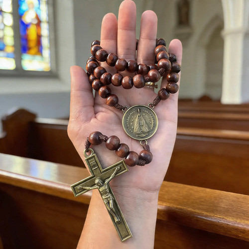 Terço de Nossa Senhora Aparecida-no Cordão e Madeira
