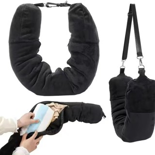 Travesseiro de Pescoço Ajustável com Zíper  Macio, Portátil e Econômico de Espaço para Viagem em Oferta na Shopee
