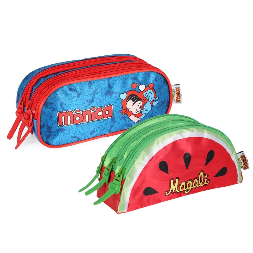 Estojo Escolar Duplo Turma Da Mônica Original Com Zíper em Oferta na Shopee
