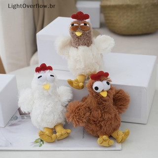 [LightOverflow] Chaveiro Engraçado De Pelúcia Para Galinhas Que Põem , Animais De Desenho Animado , Pingente De Frango ,