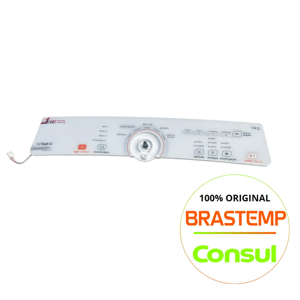 PLACA INTERFACE PARA MAQUINA DE LAVAR BRASTEMP/CONSUL ORIGINAL - BWG11AB - BWG12AB (BIVOLT)