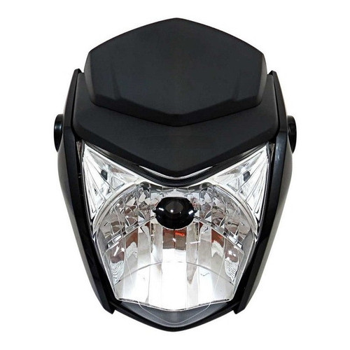 FAROL COMPLETO ( COM CARENAGEM FAROL / LATERAIS ) FOCO HONDA FAN 125 14 / FAN 150 14 / FAN 160 / START 160 PRETO INJETAD