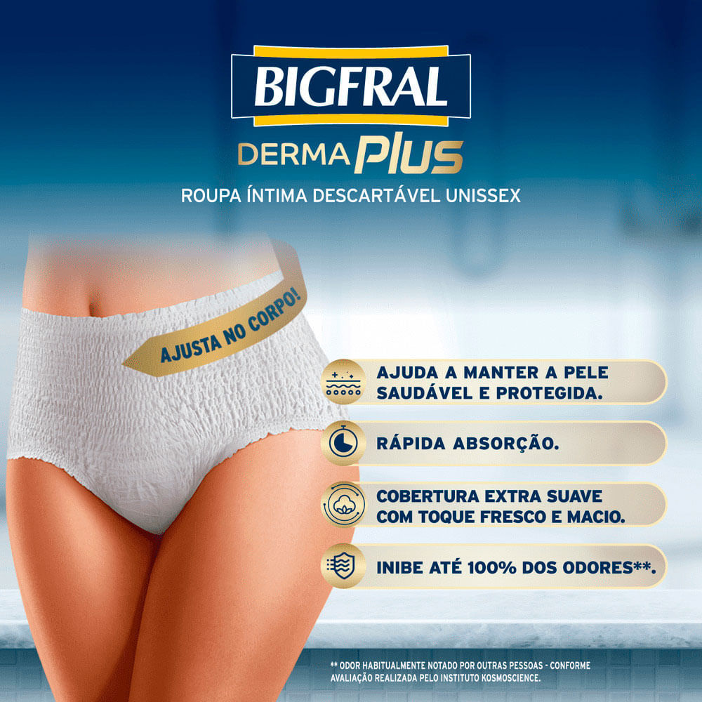 Detalhes do Roupa Íntima Bigfral Pants Premium P/M 7 Unidades