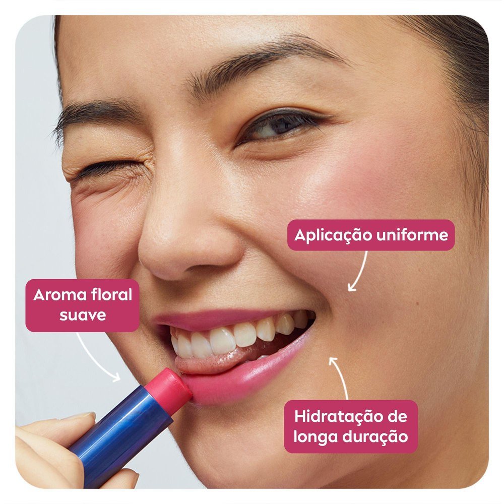 Detalhes do Hidratante Labial Nivea Hidra Color 2 em 1 Rosa Pink 4,8g