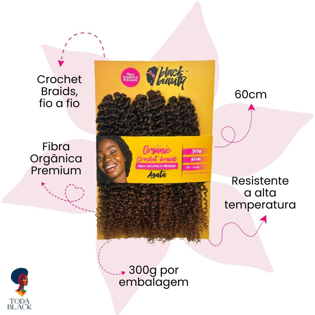 Cabelo Orgânico Crochet Braid Agata 60cm