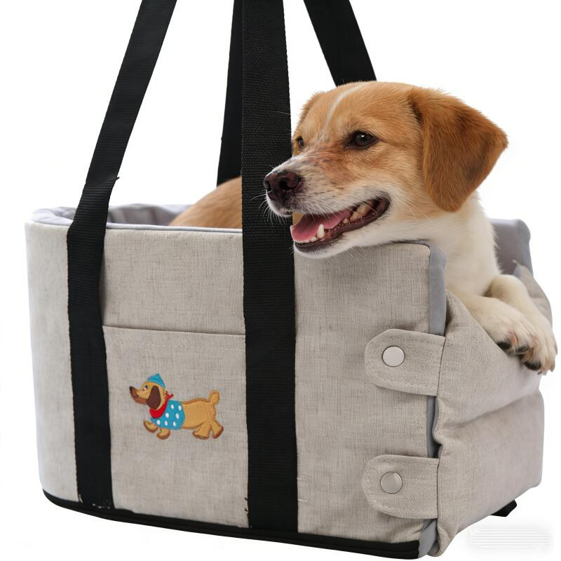 Bolsa Multifuncional Para Transporte De Cães , Assento De Carro Lavável , Com Alças De Segurança E Bolsos , Animais De E