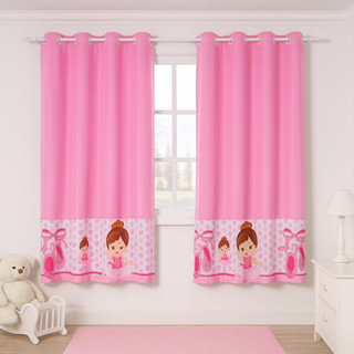 Cortina infantil bailarina quarto de menina cor de rosa em Oferta na Shopee