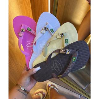 Chinelo Havaianas Brasil Logo e Pingente Tucano e Coqueiro Modelo Novo BLESSINGGRIFES Original em Oferta na Shopee