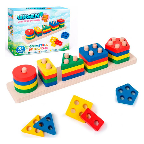 Brinquedo Educativo Encaixe Formas Geométricas Crianças em Oferta na Shopee