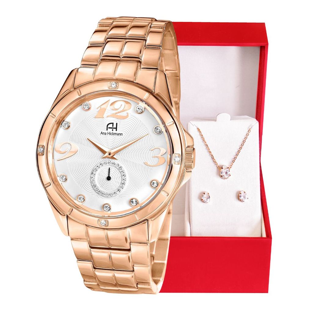 Relógio Feminino Champion Ana Hickmann Rosé Cristal AH28599Z