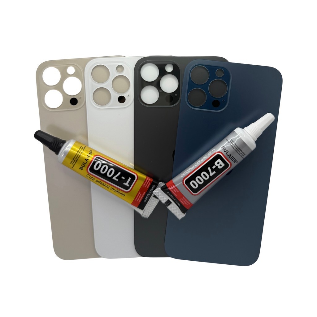 Tampa Vidro Traseira Para iPhone 12 PRO MAX  COM FURO MAIOR + Uma COLA 15ML