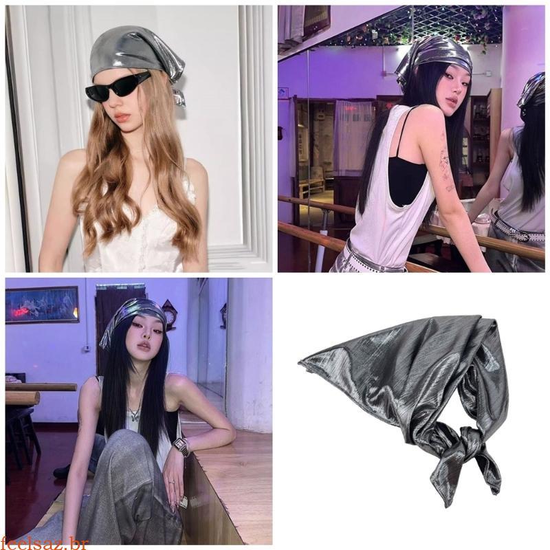 feelsaz Futurists Club Bandana Lenço De Cabelo Clube Criativo Blingbling Cool Head Wrap