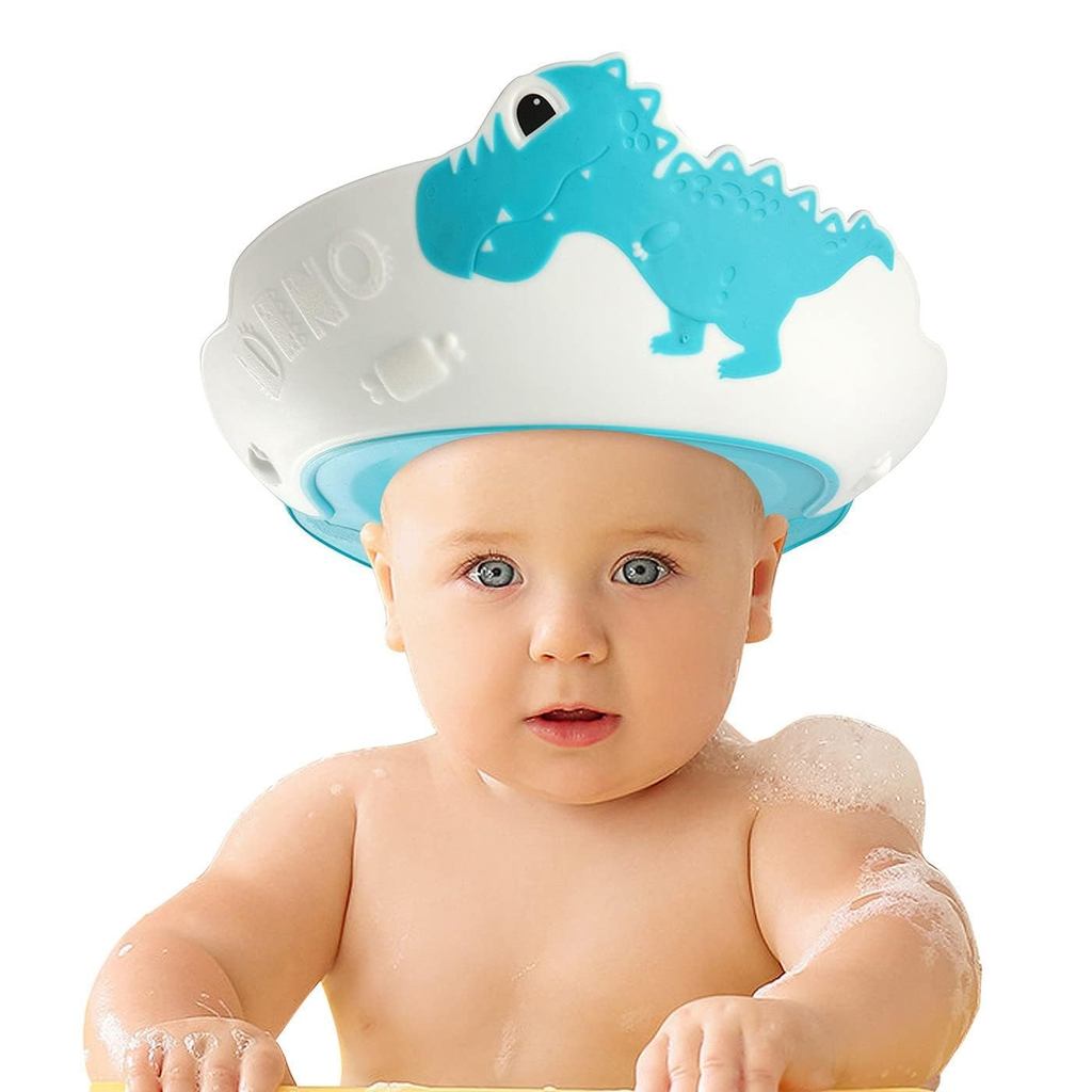 FUNUPUP Baby Shower Cap for Kids, Baby Bath Shampoo Visor Cap Hair Washing Shield Adjustable Silicone Bath Hat for Toddl