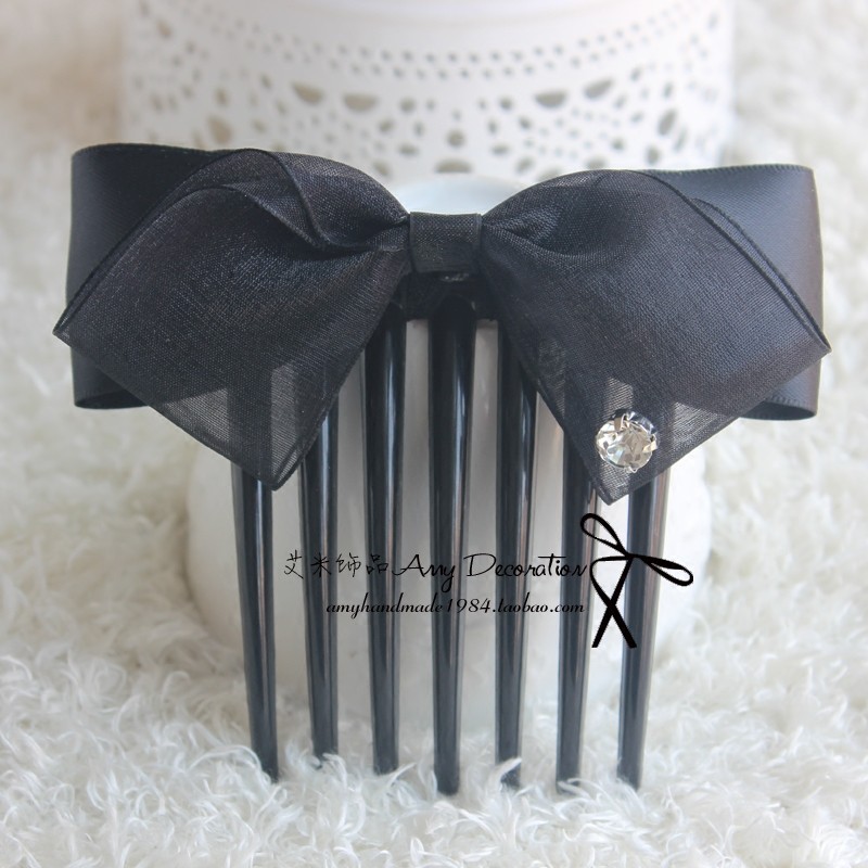 Acessórios de cabelo de fio de seda de Organza simples acessórios de cabelo coreanos grampos de cabelo preto acessórios