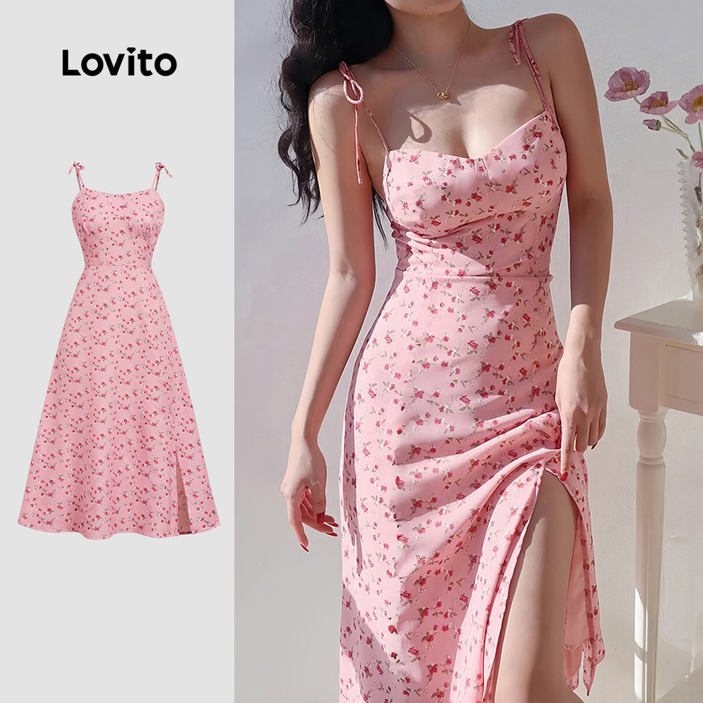 Lovito Vestido Boho com Zíper Vestido Feminino Primavera/Verão L184LD550