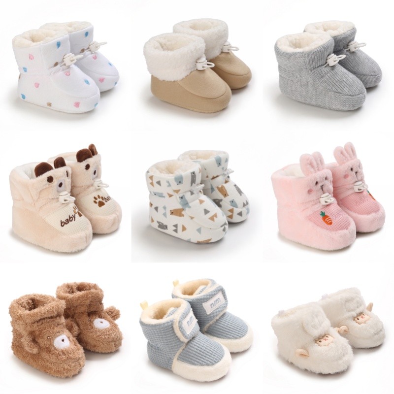 Recém-Nascidos Inverno Grosso E Pelúcia Pé Cobre Para Bebês Crianças Pequenas Sola Macia Sapatos De Caminhada Do Bebê Qu