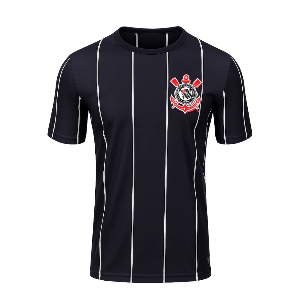 Camisa Corinthians Masculina Listra Dry Preta Licienciado em Oferta na Shopee