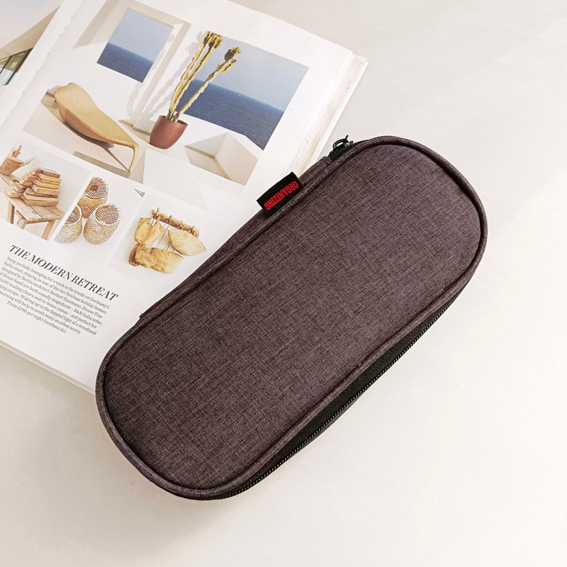 Cinza escuro longo papelaria saco grande capacidade masculino feminino estudantes simples elegante papelaria caixa saco