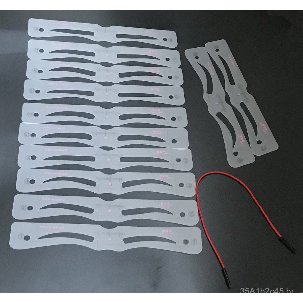 Ferramenta de modelagem de sobrancelhas de silicone, 12 peças, molde de sobrancelha para mulheres, auxílio para iniciant