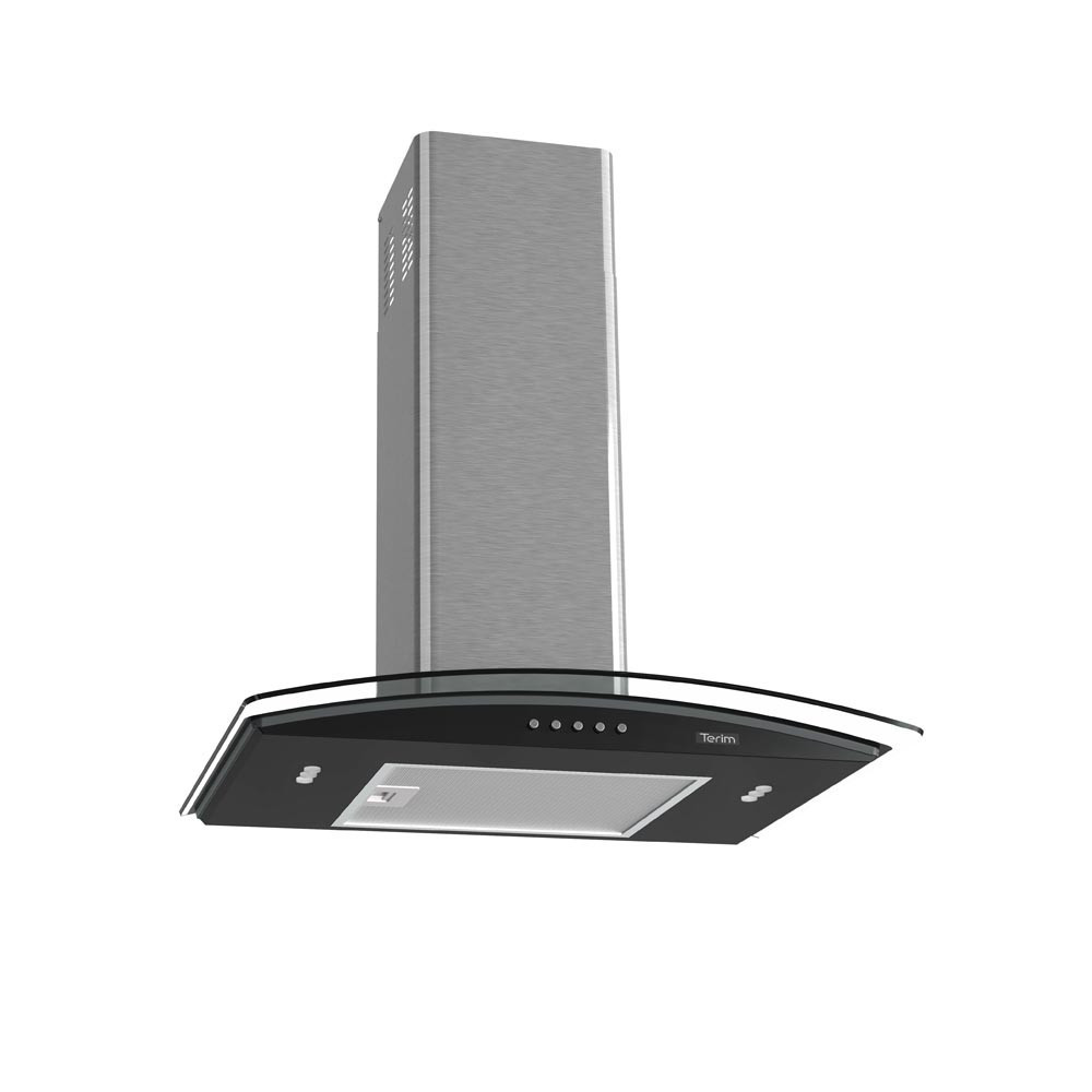 Coifa Terim de Parede Clean Vidro Curvo Black Kroma 60cm
