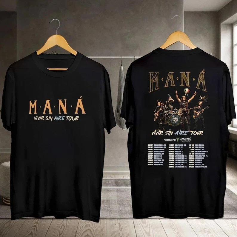「Cute Girl」Camiseta Unissex Maná Band Logo 2025 Tour Estampa Exclusiva Confortável Estilosa Elegante Moda Casual