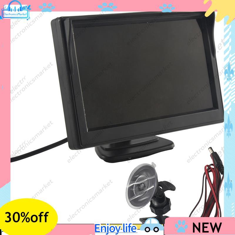 Monitor De Tela TFT LCD HD De 5 Polegadas 800X480 Com Suporte De Montagem Duplo Para Câmera De Backup De Carro/Visão Tra