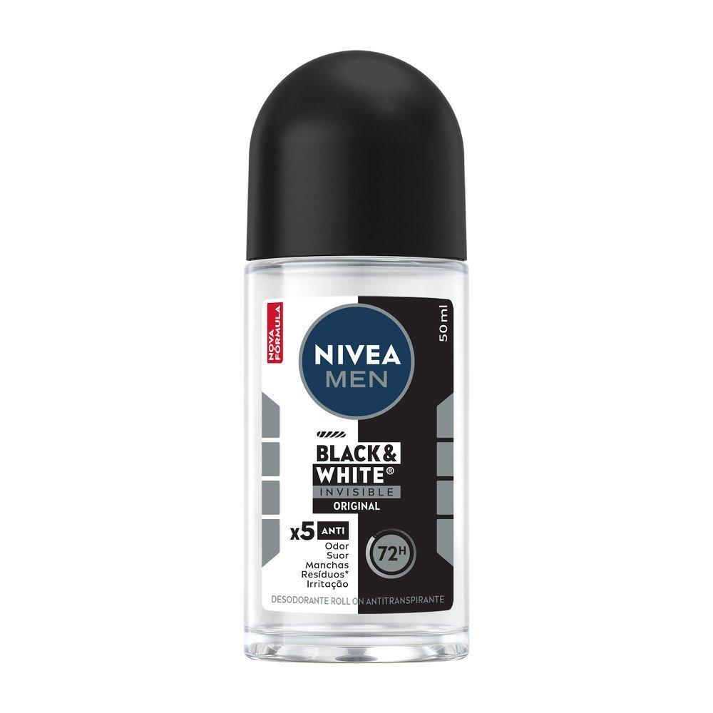 Desodorante Roll-on NIVEA MEN Black & White Invisible Original 50ml