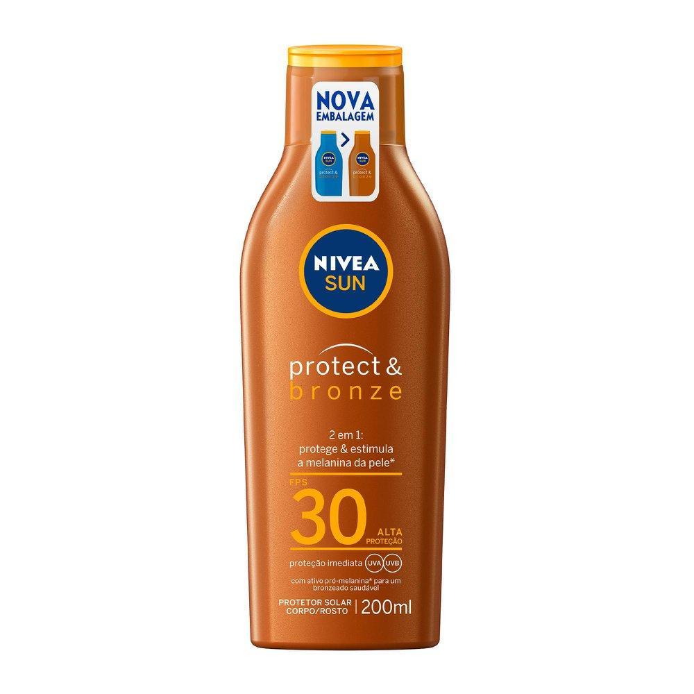 Protetor Solar NIVEA SUN Protect & Bronze FPS 30 200ml em Oferta na Shopee
