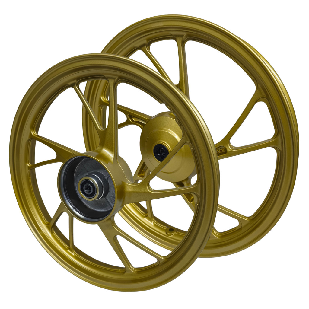 2 roda de liga leve ( par ) Dourada Cg Titan 150 Ks Start 150/160 pé de galinha 5 pontas