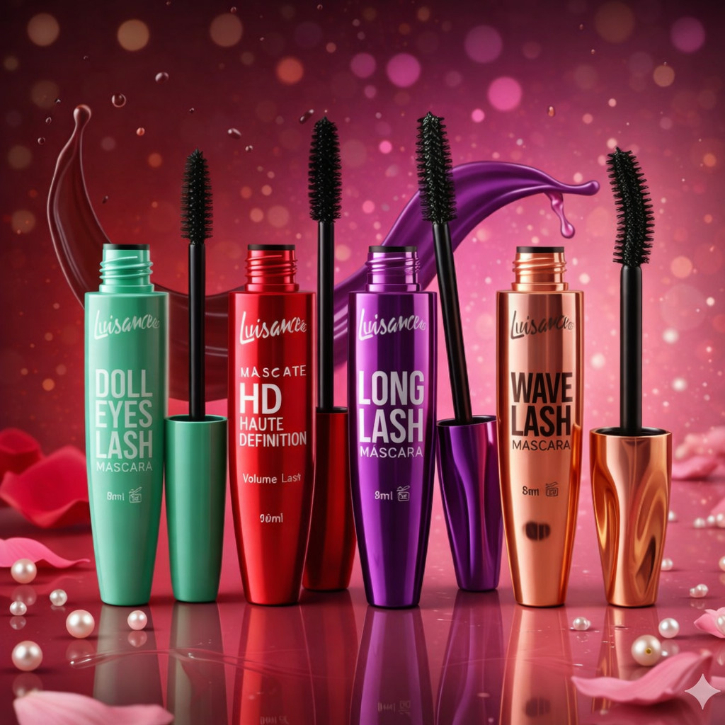 Rimel Máscara Para Cílios Luisance - Wave, Long, Doll Eyes,Volume Lash,HD,A Prova D'água,Anti Borrão