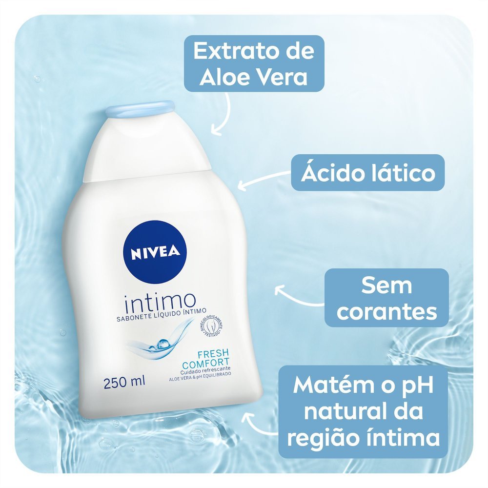 Detalhes do Sabonete Líquido Íntimo Nivea Fresh Comfort 250ml