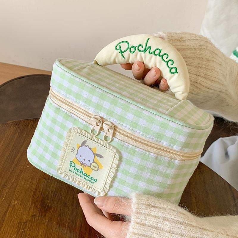 [largeloohg] Bolsa De Maquiagem Kawaii Sanrio Kuromi Cinnamoroll Pochacco Cosméticos De Grande Capacidade Lavagem Portát