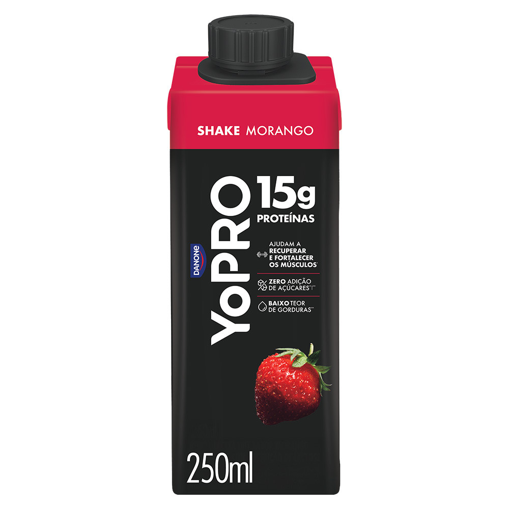 YoPRO Bebida Láctea UHT Morango 15g de proteínas 250ml em Oferta na Shopee
