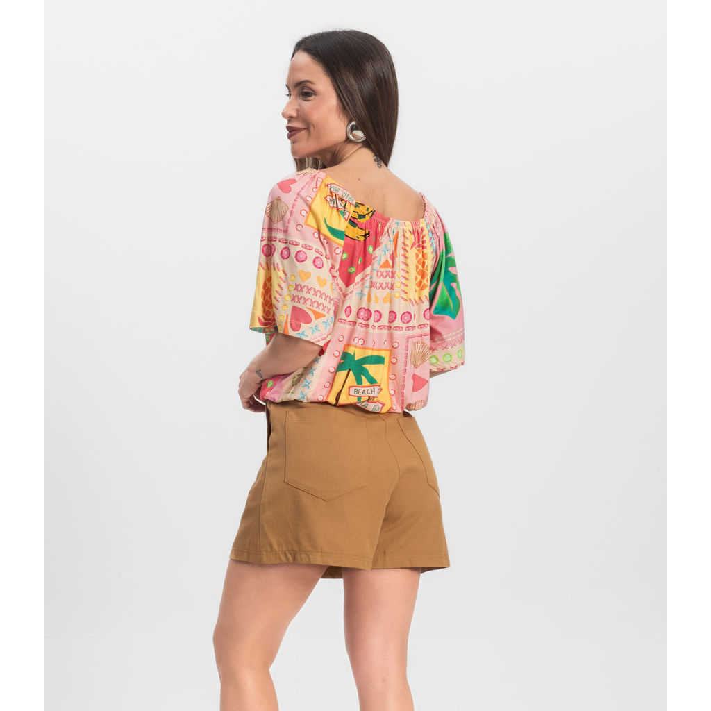 Detalhes do Blusa Feminina Ciganinha Infinita Cor Rosa