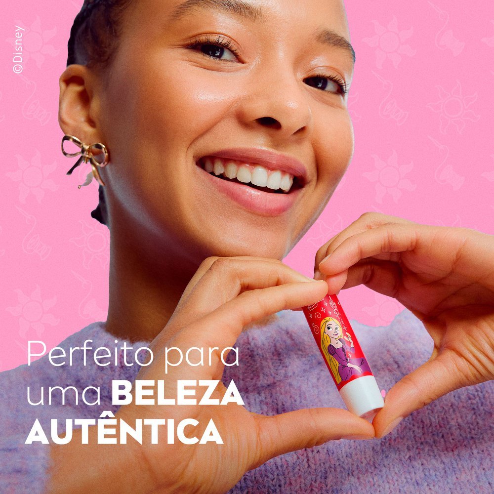 Detalhes do Hidratante Labial Nivea Disney Princesa Rapunzel Morango Silvestre