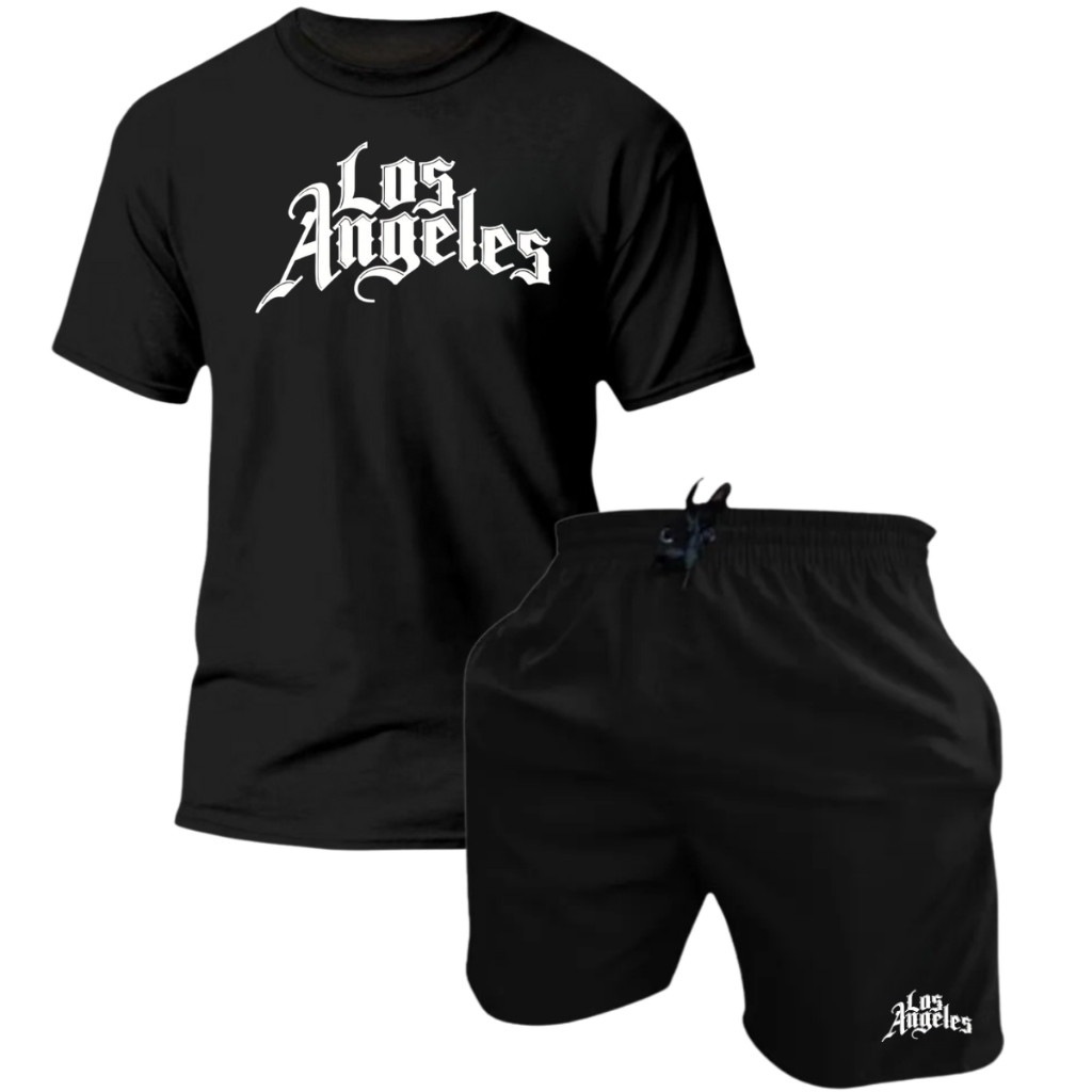 Kit Camisa Masculina + Short Masculino Moda Praia Lançamento Premium
